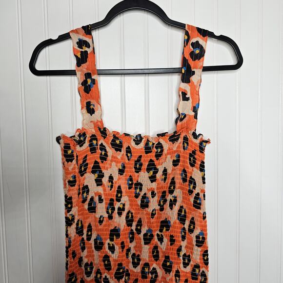 Waverly Grey Printed Sally Dress Size M Leopard Print Mini Fitted Ruffle Beach - Picture 4 of 9